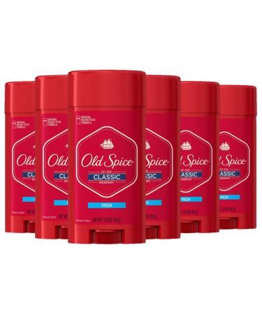 Old Spice Aluminum Free Deodorant for Men Classic Fresh Stick 3.25 Oz (Pack of 6) 3.25 Ounce (Pack of 6) Fresh