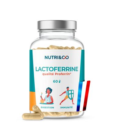 NUTRI & CO Lactoferrine Brevet e Proferrin - 200mg/g lule - Syst me Immunitaire & Digestif + Assimilation du Fer - Apolactoferrine issue de Lait Fran ais - 60 g lules Vegan - Fabriqu en France