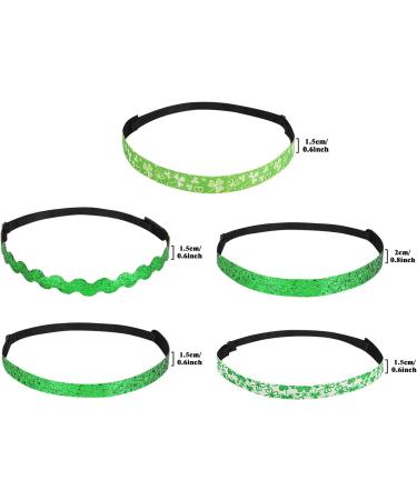 MoKo St. Patrick's Day Headband 5 Pack - Green Glitter Clover Accessories for Women, Girls, Teens - Buy Online on GoSupps.com