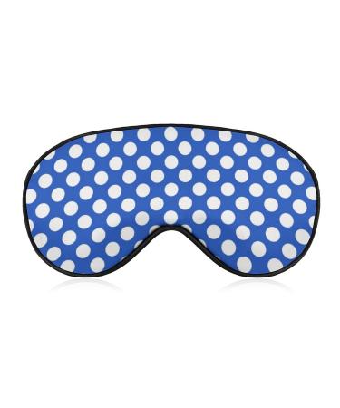 White Polka Dots on A Blue Sleep Mask for Women Adjustable Sleeping Eye Shades Cover with Elastic Strap