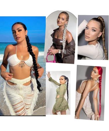 Braid Ponytail Extension Long Straight Ponytail Hair Extensions Women Synthetic Hairpieces JHZHONG-DIY Braid Hair Extension with Hair Tie (30inch/red) 30inch red - Buy Online on GoSupps.com