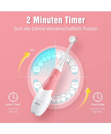 Seago Electric Toothbrush for Children 0-3 Years - LED Light Smart Timer Waterproof IPX7 SG513 Pink | International Shipping Available - Buy Online on GoSupps.com