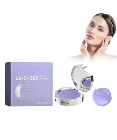 Grgowe Lavender Matte Powder Waterproof Facial Cosmetic Durable Oil Pressed Face Powder Lavender Oil Control Powder Matte Oil Control Powder