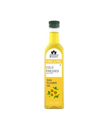 Blessfull Healing Cold Pressed Sunflower Oil for Healthy Cooking Skin Glow 250 ml / 8.45 fl oz Pack of 1