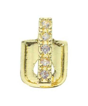 Toyandona dental grills above rapper costume frequisite rapper accessories tooth grille support tooth grille below metal teeth gold-plated teeth tooth jewelry grill tooth veins 18k copper street halloween golden 1x0.7x0.2cm