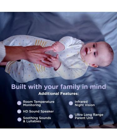 Hubble Connected Dual Camera Baby Monitor with AI Motion Tracking and Night Vision - 5 Screen, Remote Pan Tilt Zoom, Room Temperature Sensor - Buy Online on GoSupps.com