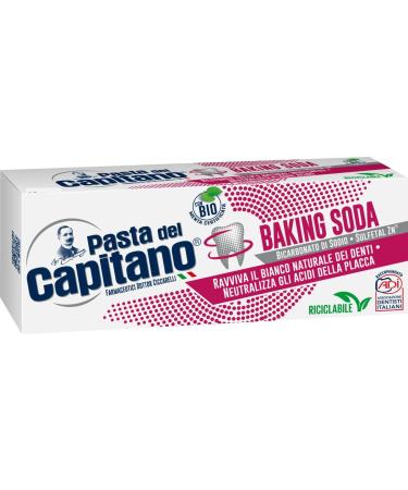 Buy 8x Pasta del Capitano Baking Soda Toothpaste - Natural Whitening 100ml + Free Beni Culinari Keychain - International Shipping Available! - Buy Online on GoSupps.com