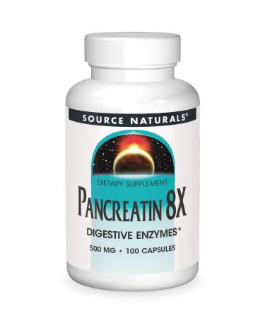 Source Naturals Pancreatin 8X 500 mg 100 Capsules