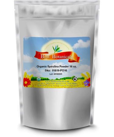 Best Botanicals Spirulina Powder 16 oz. (Organic) 16 Ounce (Pack of 1) - Buy Online on GoSupps.com