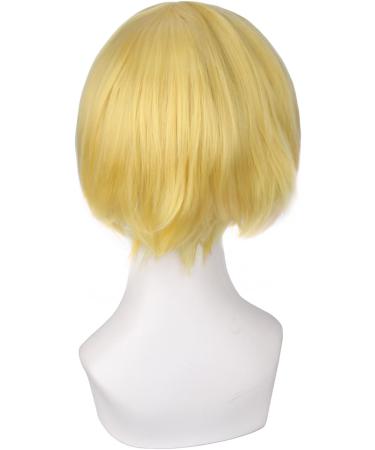 MapofBeauty Cosplay Men's Short Straight Wig - Blonde Flax Yellow - Buy Online on GoSupps.com