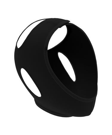 Funzhan Black Nylon Face Lifting Belt V Shaped Slimming Face Chin Strap Double Chin Reducer V Line Lifting Mask Face Slimming Strap Belt Bandage Reusable V Line Face Shaping Device