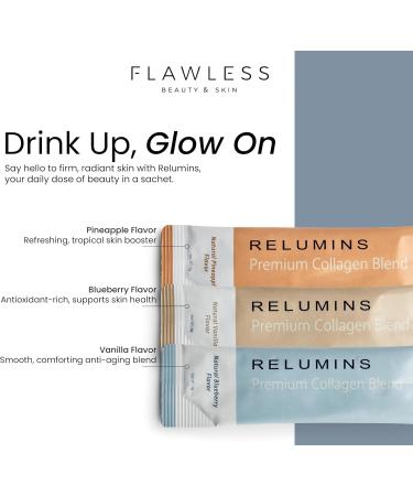 Relumins Premium Collagen & Advanced Gluta-1000 Bundle - 10 Sachets of Marine Collagen (Vanilla Flavor) + 60 Vegetarian Capsules - Supports Healthy Radiant Skin - Buy Online on GoSupps.com