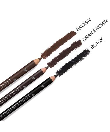 SUMEITANG 12 Pcs Black Eyebrow Pencil Eyeliner Set - Waterproof, Long Lasting Eye Makeup for Women - Buy Online on GoSupps.com