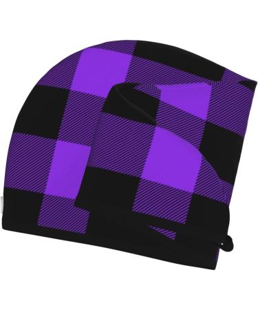 Hair Towel Wrap - Quick Drying Towel Turban with Button | Purple Buffalo Plaid for Effortless Hair Care - Buy Online on GoSupps.com