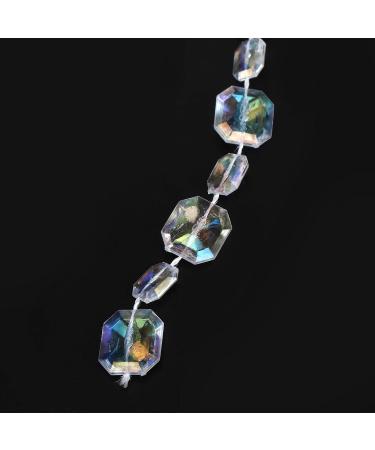 Crystal Garland Strands Hanging Chandelier Gem Bead Chain Clear Crystal Strands Gems Bead Curtain 10m Synthetic Bead Garland Rectangle Iridescent Decoration String for Wedding Festival Wrapping  - Buy Online on GoSupps.com