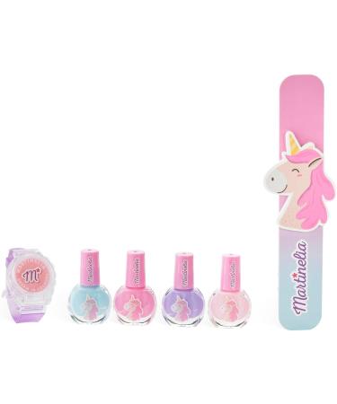 Martinelia Children's Manicure Kit Nail File + Watch with Unicorn Gloss Pastel Nail Polish Set for Girls Unicorn Watch with Lip Gloss Water Polish - Buy Online on GoSupps.com