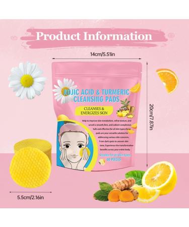 Turmeric Cleansing Pads (120 PCS) - Kojic Acid & Compressed Facial Sponges for Deep Cleaning & Exfoliating | New 2024 - Buy Online on GoSupps.com