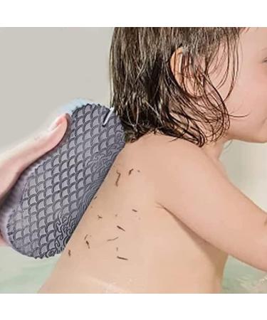 Super Soft Exfoliating Bath Sponge - Gentle Dead Skin Remover & Shower Brush for Adults Children & Pregnant Women - Grey - Buy Online on GoSupps.com
