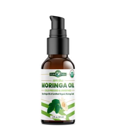 Moringa Oil by Pura Vida Moringa - Organic Moringa Oil for Face, Hair and Skin. Cold Pressed Moringa Oil Organic, Aceite de Moringa Extra Virgen Organico