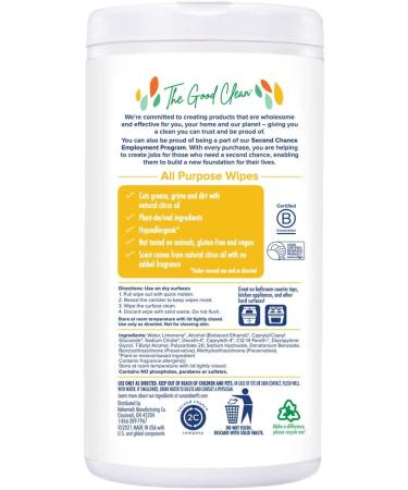 Buy Sun & Earth All Purpose Cleaner Wipes - Bulk Pack of 6 | 480 Plant-Based Natural Citrus Scent Wipes for Safe Household Cleaning - Buy Online on GoSupps.com