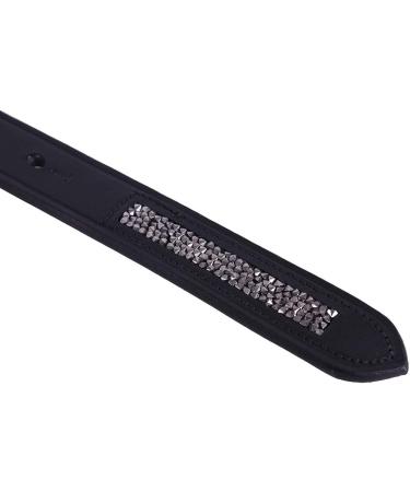 QHP Lupine Black Leather Stirrup Leathers with Rhinestones - 135 cm - Premium International Shipping - Buy Online on GoSupps.com