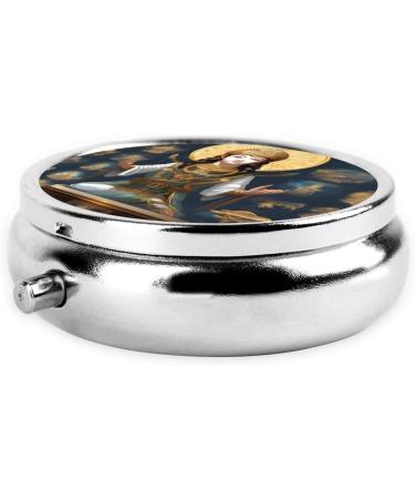 Statue of God Round Pill Box - 3 Compartment Portable Travel Organizer | Black | Ideal for International Shipping - Buy Online on GoSupps.com