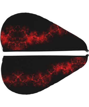 Explosion Burst Red Black Coral Velvet Dry Hair Cap | Unisex Wet Towel Wrap | Perfect for Home Pool Parties & Beach Accessory - Buy Online on GoSupps.com