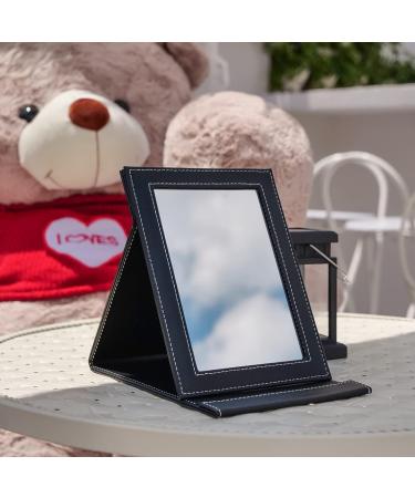 DUcare Portable Folding Vanity Makeup Mirror - Large Black | Adjustable Stand - Buy Online on GoSupps.com