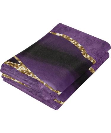 2 Pack Purple Gold Agate Pattern Towels - Perfect for Skincare, Kitchen, and Bath - Buy Online on GoSupps.com
