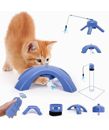 Greenvine Transformer Cat Toys Smart Sensing Feather Interactive Kitten Cat Toy 3 in 1 for Indoor Cats with Remote Control