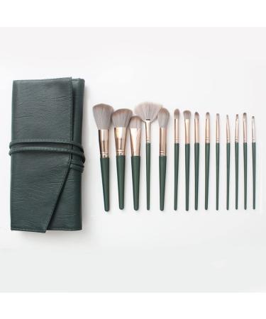 DFHBFG 14 Makeup Brushes Full Set of Soft Hair Loose Paint Eyeshadow Brush Convenient with Pu Storage As shown D