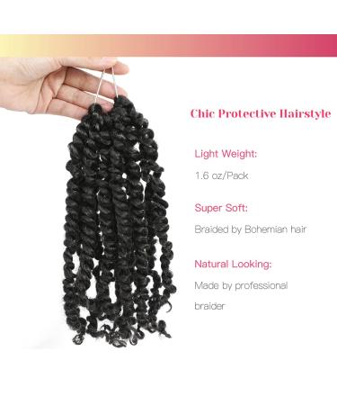 BOHOBABE Crochet Passion Twist Hair 10 Inch Short Pre-looped 8 Packs - 1B - Buy Online on GoSupps.com