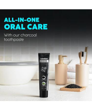 Charcoal Activated Whitening Toothpaste - Fresh Menthol Flavor Enamel Protection & Teeth Whitening | 100g - Buy Online on GoSupps.com
