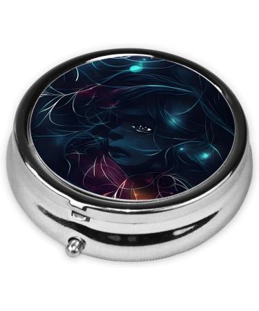 Girl in The Dream Round Pill Box - 3 Compartment Portable Organizer for Travel & Purse - Buy Online on GoSupps.com