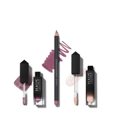 HAUS LABORATORIES By Lady Gaga: HAUS OF COLLECTIONS | ($64 Value) Makeup Kit with Bag, Liquid Eyeshadow, Lip Liner Pencil, and Lip Gloss Available in 13 Sets, Vegan & Cruelty-Free | 3-Piece Value Set HAUS of Rose B*tch