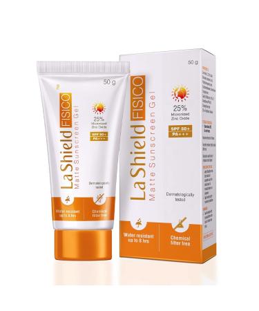 La-Shield Fisico SPF 50+ & PA+++ Mineral Based Sunscreen Gel | Lightweight | Transparent | Water Resistant 1.76 Fl Oz