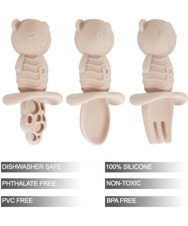 Pandaear 6-Pack Baby Spoon Fork Set | Silicone Learning Utensils for 4+ Months | BLW Baby Led Weaning Accessories - Buy Online on GoSupps.com