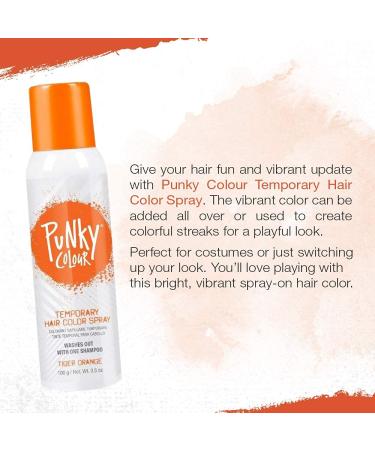 Punky Temporary Hair Color Spray Tiger Orange Non-Sticky Non-Damaging Hair Dye Instant Vivid Hair Color 3.5 oz 2-Pack 3.5 Ounce (Pack of 2) Tiger Orange - Buy Online on GoSupps.com