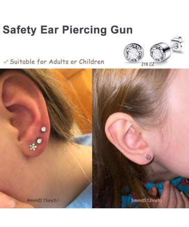 2 Pack Self Ear Piercing Kit with Disposable Safety Gun and 3mm Studs - Hypoallergenic Ear Piercing Gun Set - Buy Online on GoSupps.com