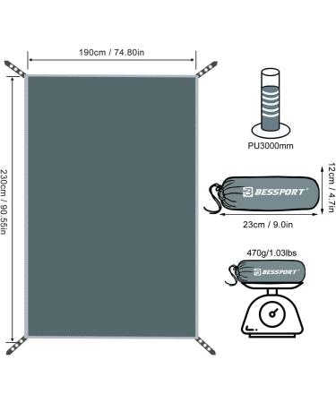 Bessport Waterproof Camping Tarp for 1-3 Person Tent | Picnic, Hiking & Outdoor Activities | Blue Tarp with Drawstring Bag - Buy Online on GoSupps.com