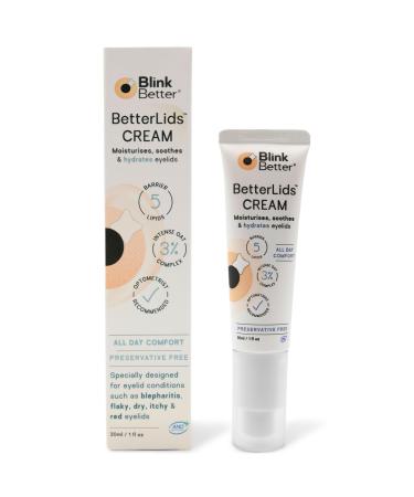 BlinkBetter Restore Eyelid Cream 3% Oat Extract & Ceramide Complex Soothing Hydration & Barrier Support for Dry, Itchy, Red, Sensitive, or Flaky Skin Around the Eyes All-Day Use 1oz