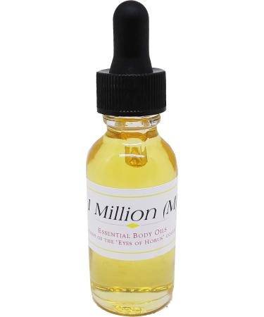 One Million - Type PR For Men Scented Body Oil Fragrance Glass Dropper Top - Gold - 1 oz. - ID#38552 1 Fl Oz (Pack of 1)
