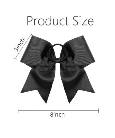 Oaoleer 8 Inch Large Cheer Bow Ponytail Holder Handmade Black Hair Accessory for Cheerleading, Teens, and College Women - Pack of 1 - Buy Online on GoSupps.com