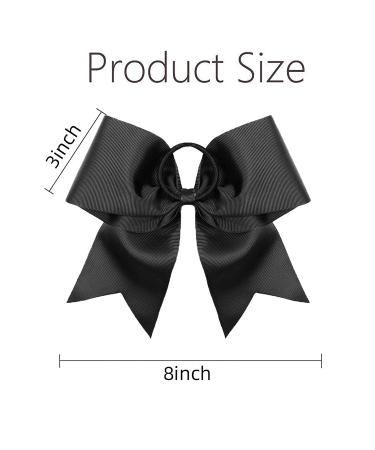 Oaoleer Boutique Teens Women 8 Jumbo Large Cheer Bow Ponytail Holder Elastic Band 21PCS Black Pack - Handmade for Cheerleading Teen Girls College Sports - Buy Online on GoSupps.com