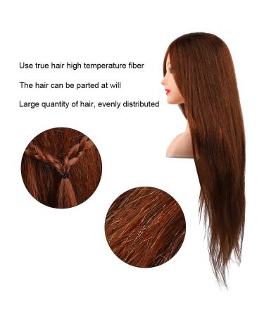 Shop Window Doll Head for Hairstyling Training - Dark Brown Hair Styling Training Head for Hairdressers - Buy Online on GoSupps.com