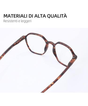 ZENOTTIC Blue Light Blocking Glasses - Hexagonal Tortoise Frames for Men & Women Anti-Blue Ray Computer Eyewear 1.5x Magnification - Buy Online on GoSupps.com