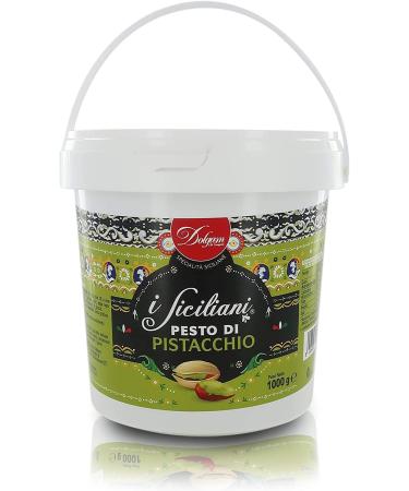 Italian Gourmet E.R. Dolgam I Siciliani Pesto Gluten Free Pistachio Sicilian Specialties 1000g Bucket Pistachios of Sicily with 65% + Polpa di Pomodoro 400g - Buy Online on GoSupps.com