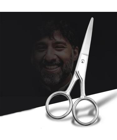 Professional Stainless Steel Facial Hair Scissors - Small Round Ended Scissors for Ear, Nose, Eyebrows, Beard, Eyelash, and Moustache - Big Size 10 Silver - Buy Online on GoSupps.com