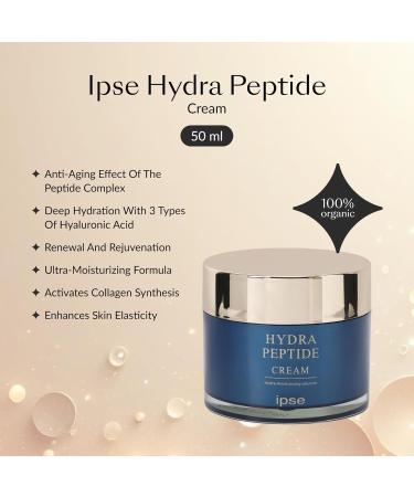 IPSE HYDRA Korean Face Cream 50ml - Anti-Aging Moisturizing Hydrating with Hyaluronic Acid & Peptide for Fine Lines & Wrinkles - International Shipping Available - Buy Online on GoSupps.com