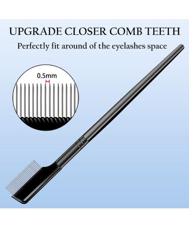 Metal Teeth Eyelash Comb Separator + Mascara Applicator | Eye Makeup Brush Tool with Comb Cover - 1 Pcs Straight - Buy Online on GoSupps.com